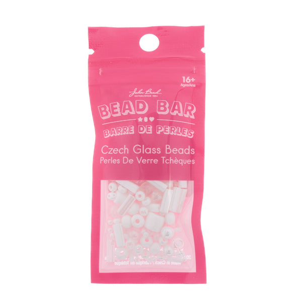 Bead Bar Czech Bead Mix- White 20g
