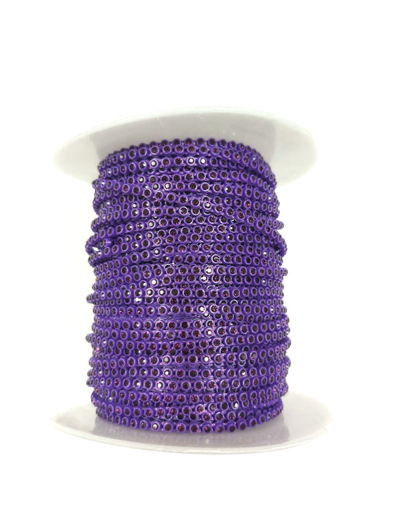 Purple Crystal Rhinestone Banding - SS6 - 1 Yard