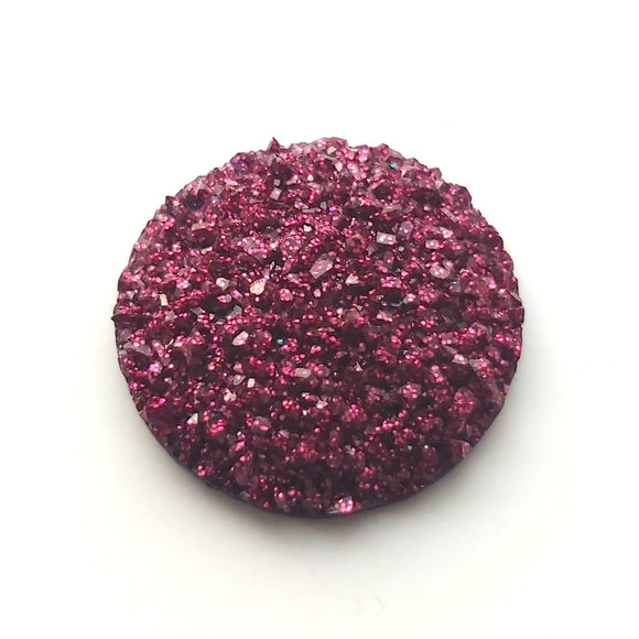 Druzy - Dusty Rose Round Cabs (3 pairs) 25mm