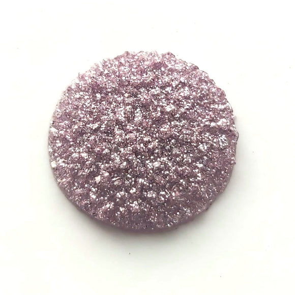 Druzy - Metallic Pink Round Cabs (3 pairs) 25mm