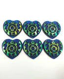 Heart Turtle Cabs - Dark Blue AB (3 pairs) 25mm