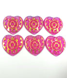 Heart Turtle Cabs - Pink AB (3 pairs) 25mm