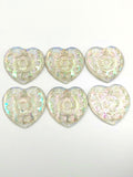 Heart Turtle Cabs - Pearl AB (3 pairs) 25mm