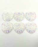Heart Turtle Cabs - White AB (3 pairs) 25mm