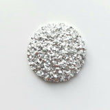 Druzy - Silver Round Cabs (3 pairs) 25mm