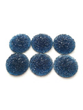 Druzy - Transparent Blue Round Cabs (3 pairs) 25mm