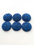 Druzy - Blue Round Cabs (3 pairs) 25mm