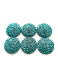 Druzy - Teal Round Cabs (3 pairs) 25mm