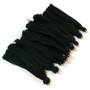 Black Cotton Tassels (5 pairs) - 2.25 inches