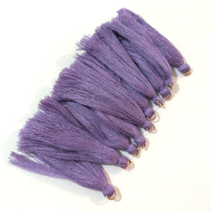 Purple Cotton Tassels (5 pairs) - 2.25 inches