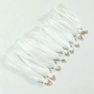 White Cotton Tassels (5 pairs) - 2.25 inches