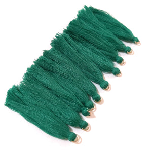 Emerald Cotton Tassels (5 pairs) - 2.25 inches