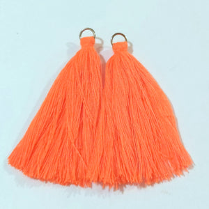 Orange Cotton Tassels (1 pair) - 2.25 inches