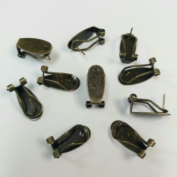 Fingernail Posts - Antique Brass - 10pcs - 9x18mm