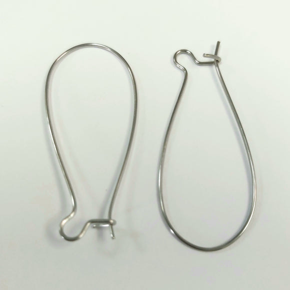 Earring Kidney Hooks - 20pcs - 16x38mm Stainless Steel