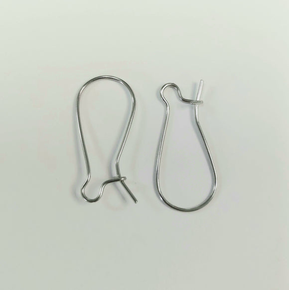 Earring Kidney Hooks - 20pcs - 11x24mm Stainless Steel