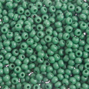 Czech Seed Bead 10/0 Opaque Medium Green - VIAL