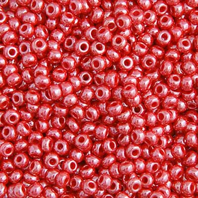 Czech Seed Bead 10/0 Opaque Pearl Red - VIAL
