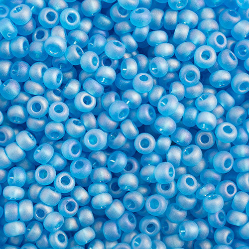 Czech Seed Bead 10/0 Tr. Turquoise Matte AB - VIAL