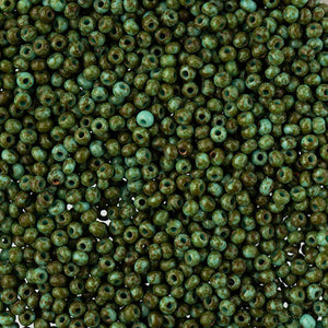 Czech Seed Bead 10/0 Travertine on Turquoise - VIAL