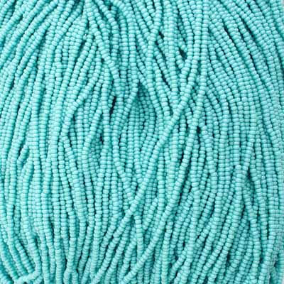 Czech Seed Bead 11/0 Opaque Turquoise Strung #4910
