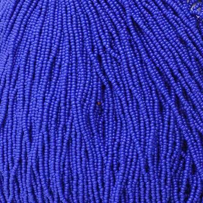 Czech Seed Bead 11/0 Opaque Royal Blue Strung #4922