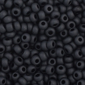 Czech Seed Bead 10/0 Opaque Black Matt- VIAL