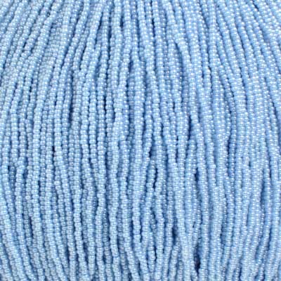 Czech seed Bead 11/0 Opaque Stripe Pearl Pale Blue Dyed #5010