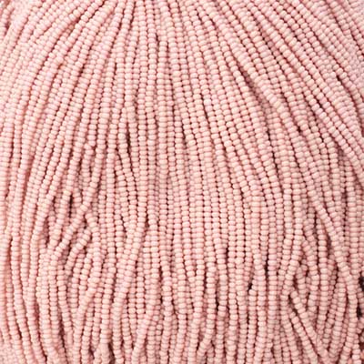 Czech Seed Bead 11/0 Opaque Pink Solgel Dyed Strung #5019