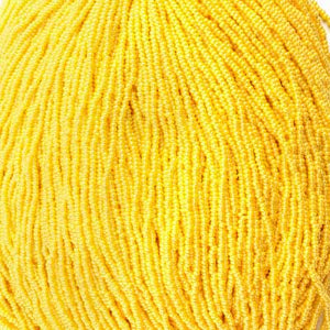 Czech Seed Bead 11/0 Opaque Golden Yellow Luster Strung #5044
