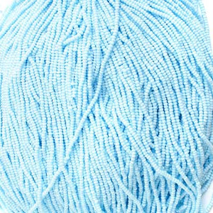 Czech Seed Bead 11/0 Light Blue Solgel Strung #0006