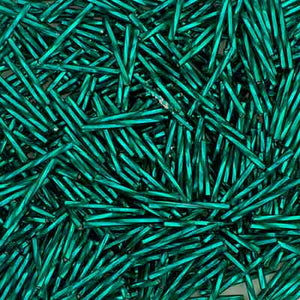 Czech Twisted Bugles 25mm S/L Teal Green
