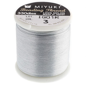 Miyuki Nylon Beading Thread B Silver (50m)