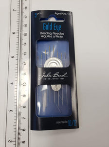 Beading Gold Eye Needle 9pcs - Size 10/12