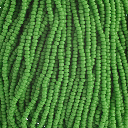 Charlottes 11/0 Opaque Light Green - Cut Czech Seed Bead