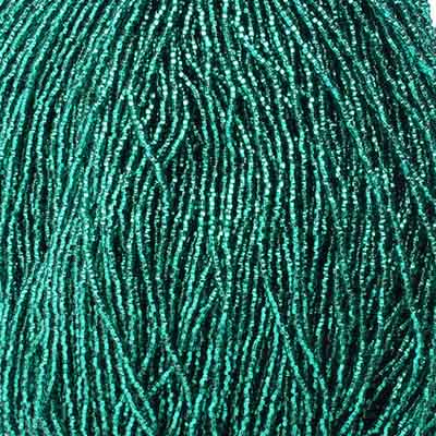 Czech Seed Bead 11/0  S/L Teal Green Strung square hole #4982