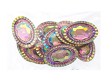 Oval Piikki Stones Cabs (5 pairs) 20x30mm Pink AB