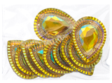Teardrop Piikki Stones Cabs (5 pairs) 30x40mm Citrine AB
