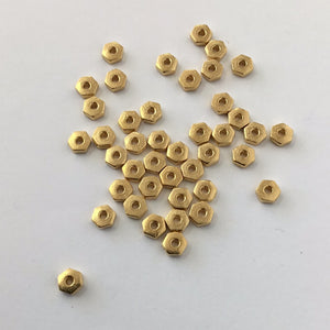 Spacer Beads - Heishi Hex Bright Gold 4mm (100pcs)