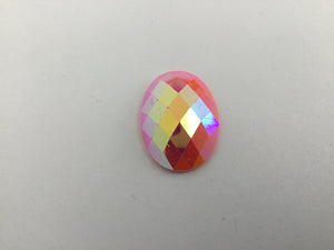 Oval Gem Cabs 18x25mm (3 pairs) Pink AB