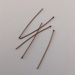 Head Pin- Antique Copper 1.5” 24 Gauge (100pc)