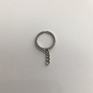 Split Ring w/Chain - Silver 30mm (5pc) Keychain