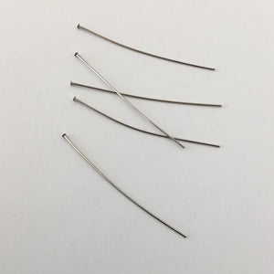 Head Pin- Rhodium Plated 1.5” 24 Gauge (100pc)
