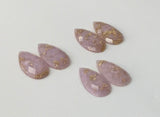 Gold Fleck - Lilac Teardrop 16x30mm Cabs (3 pairs)