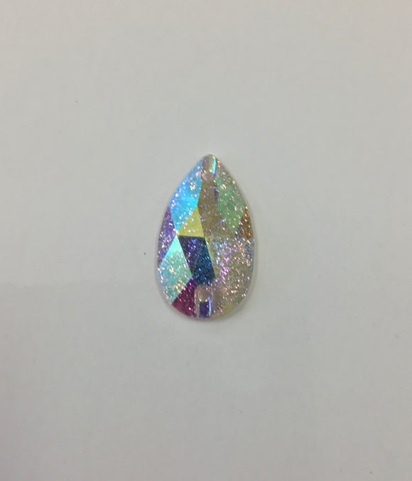 Glitter - Silver Crystal AB Teardrop 16x30mm Cabs (3 pairs)
