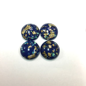 Gold Fleck - Navy Blue 20mm Cabs (2 pairs)