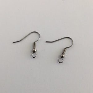Earring Fish Hooks - 20pcs - 21x21mm Silver Base Metal