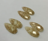 Gold Fleck - White Teardrop 16x30mm Cabs (3 pairs)