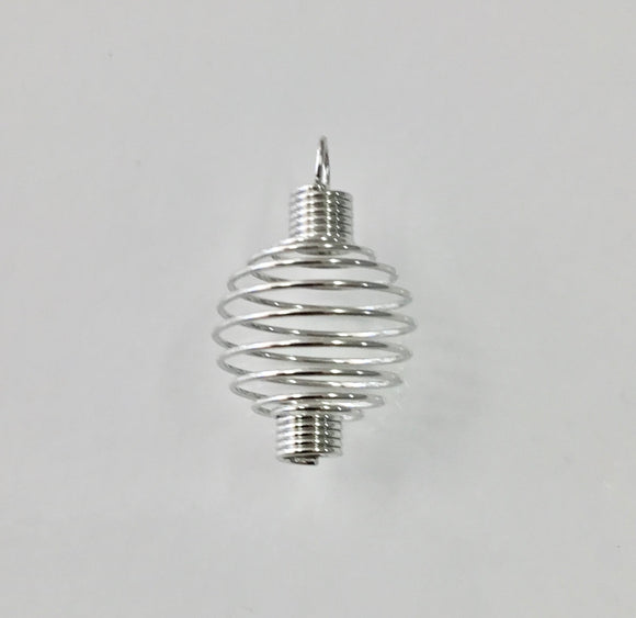 Spiral Wire Bead Cage - 34x20mm Stainless Steel