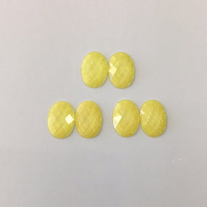 Glitter - Yellow Oval 25x18mm Cabs (3 pairs)